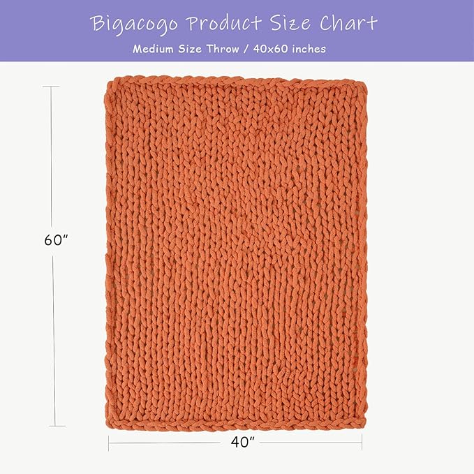 Bigacogo Chunky Knit Throw Blanket - Image 2