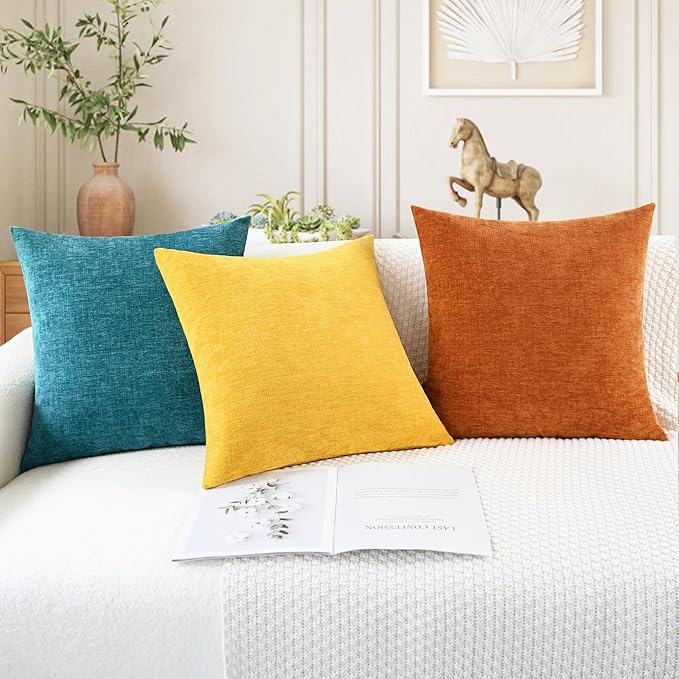 CaliTime Throw Pillow Covers Decorative 16 X 26 Inches Pack of 2 Cozy Chenille - Image 5