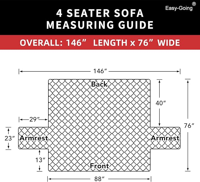 Easy-Going 4 Seater Sofa Slipcover Reversible Sofa Cover Water Resistant Couch - Image 7