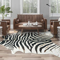AROGAN Western Faux Fur Zebra Rug, 6.2x7 Feet Premium Animal Skin Print Rug by AROGANAREARUG