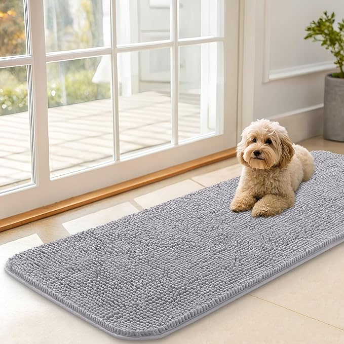 OLANLY Dog Door Mat for Muddy Paws 47x17, Absorbs Moisture and Dirt, Absorbent by OLANLY