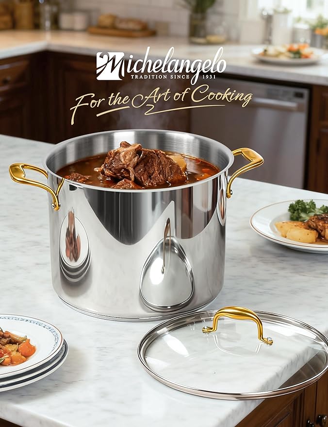 MICHELANGELO Stainless Steel Stock Pot