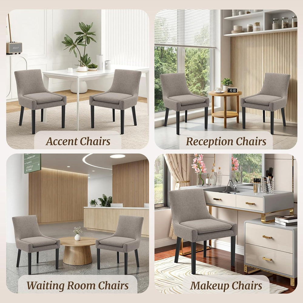 COLAMY Upholstered Dining Chairs Set of 2 with Mid Back and Wood Legs, Modern...