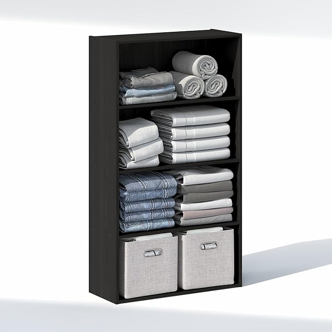 Furinno Reed Closet Organizers and Storage, 4-Tier Closet Organizer, Open Shelf - Image 3