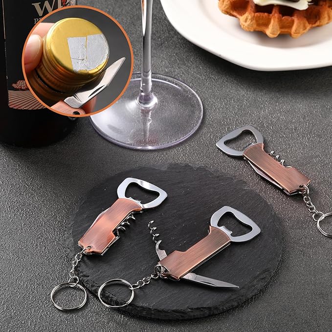 Ziliny 24 Pcs Bottle Opener Keychain Bulk Wine Bottle Beer Opener Keychain - Image 3