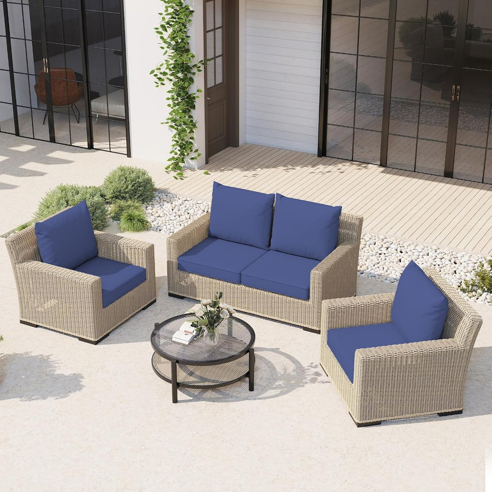 Outdoor Chair Cushions Set of 4, 24 x 24 Inch Patio Furniture Cushions with S...