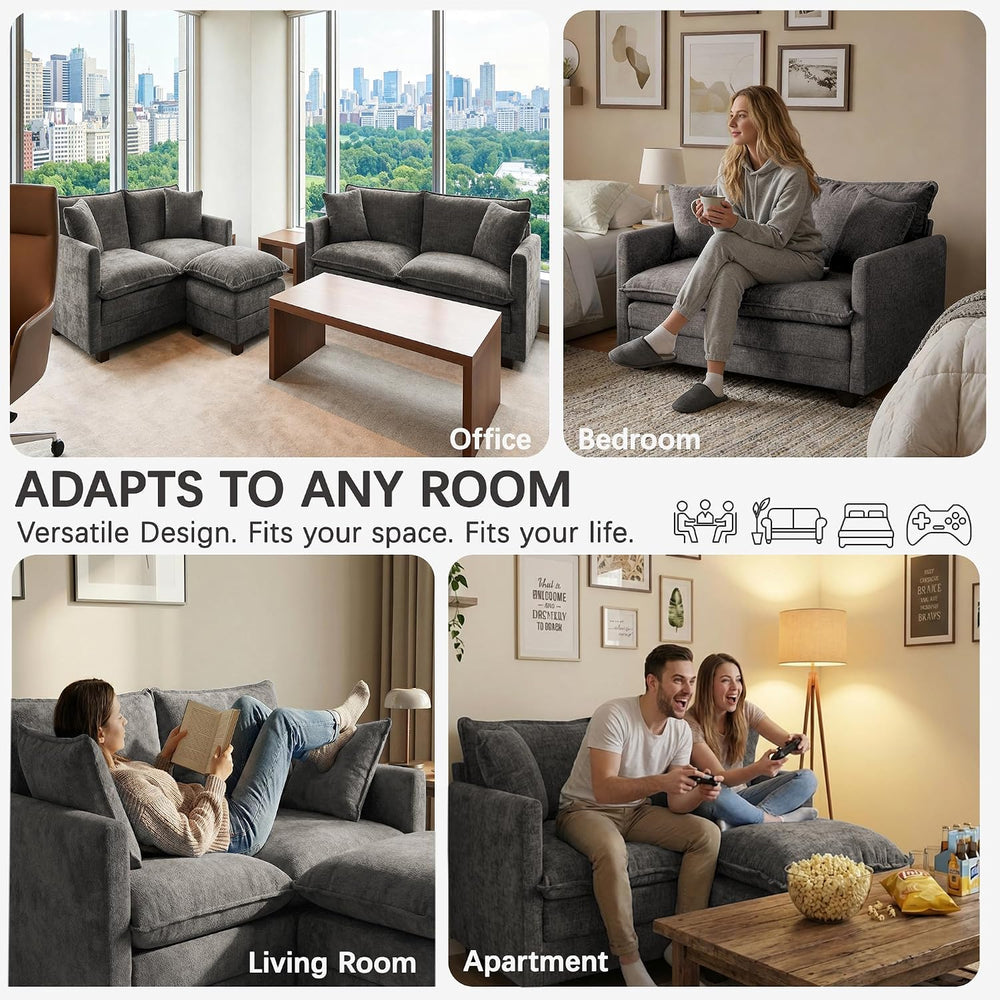 Loveseat Sofa, 52'' Modern Cloud Sofa Small Couch for Living Room
