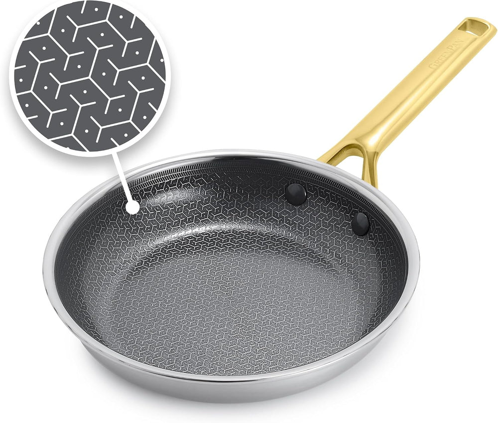 GreenPan Hybrid 8” Nonstick Stainless Steel Frying Pan Skillet, APEX Tri-Ply