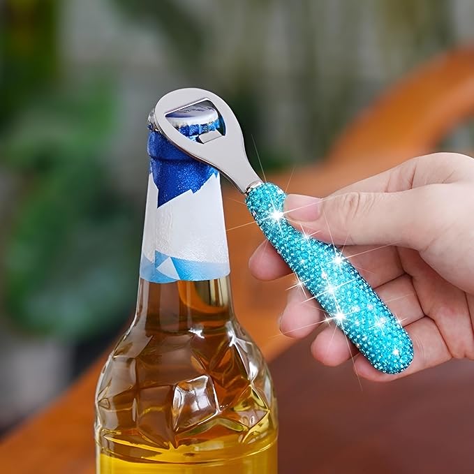 Handcrafted Silver Crystal Bling Beer Opener – Sparkle Diamond Bottle Openers - Image 4