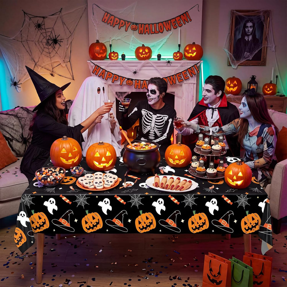 54 Inch X 300 Feet Plastic Table Cover Roll Disposable Halloween Tablecloth P...