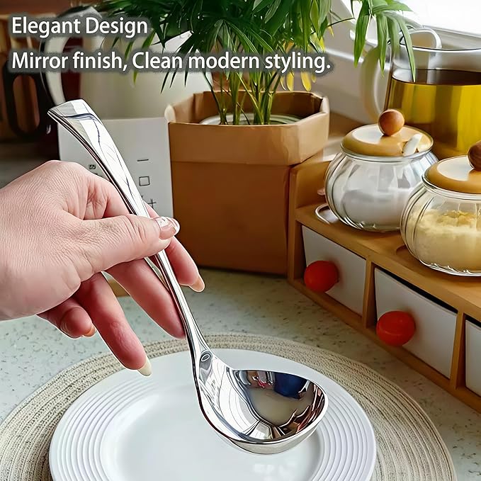 Comicfs 2 Pack Gravy Spoon Mini Gravy Ladle Drizzle Spoon 18/10 Stainless Steel - Image 3