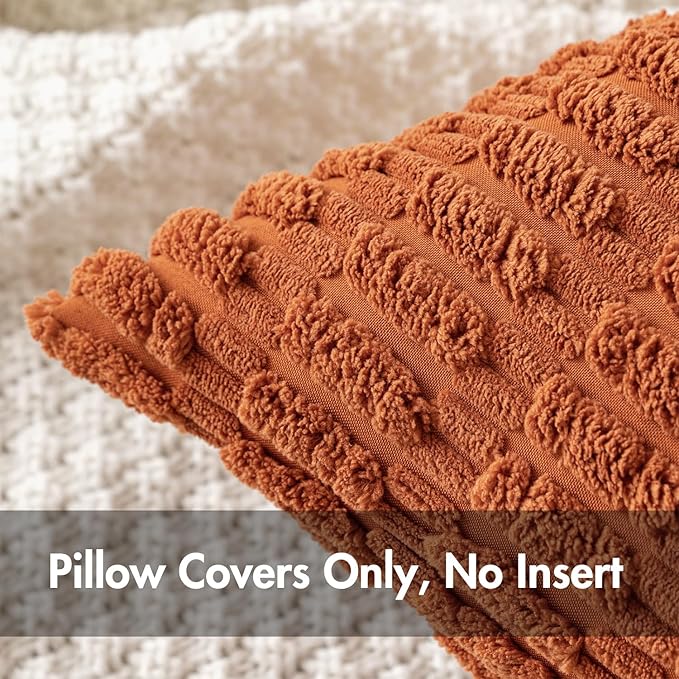 MIULEE Pack of 2 Corduroy Decorative Throw Pillow Covers 18x18 Inch Soft Boho - Image 2