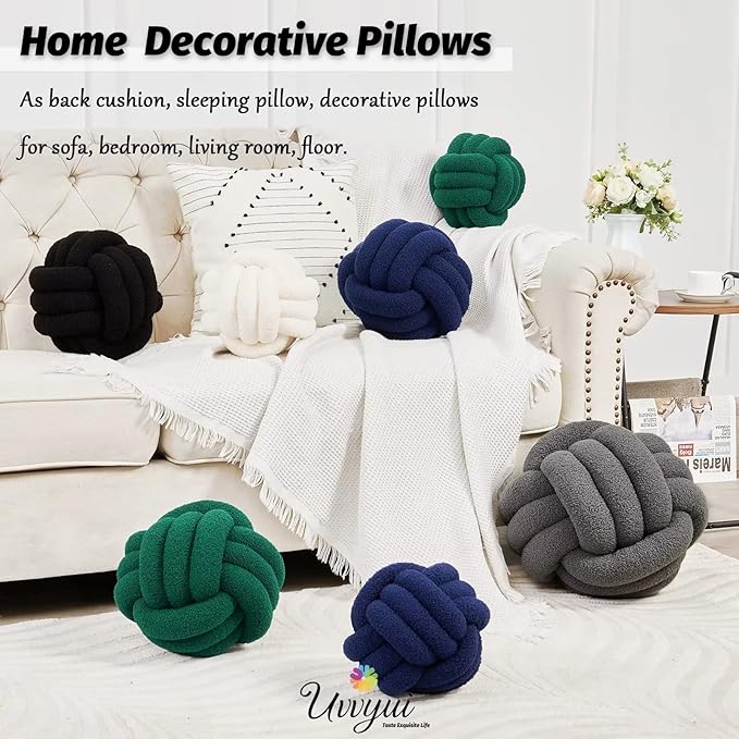Uvvyui Knot Pillow Ball, Soft Home Decorative Pillows, Round Throw Pillow - Image 5