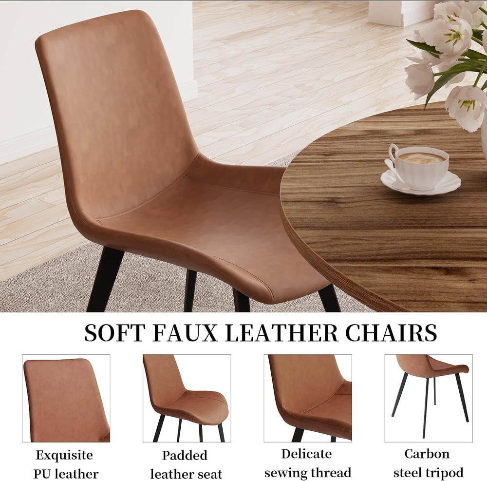 Zerifevni 34.6'' Dining Table and Chairs for 2, Mid Century Modern Ro...