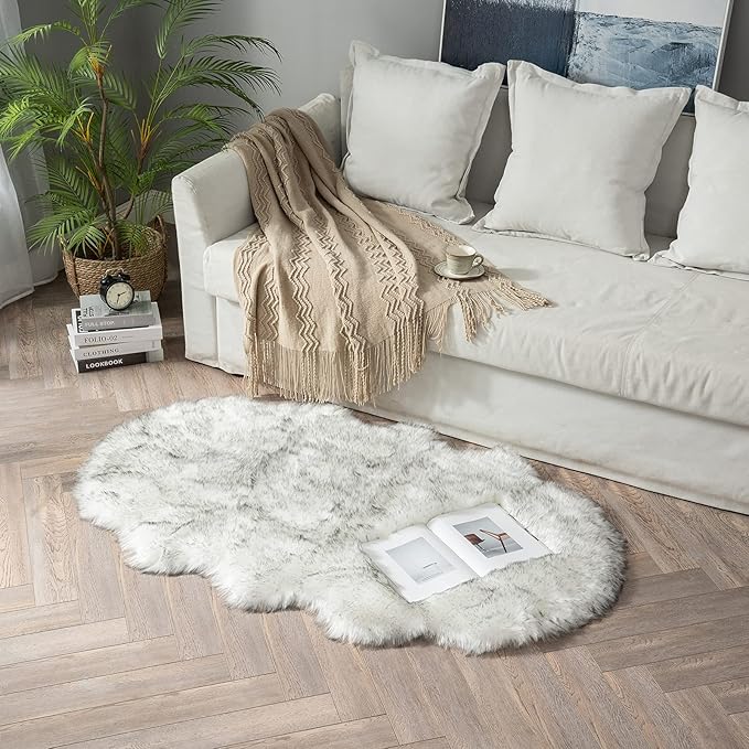 MIULEE Luxury Super Soft Fluffy Area Rug Faux Fur Sheepskin Rug Decorative - Image 6