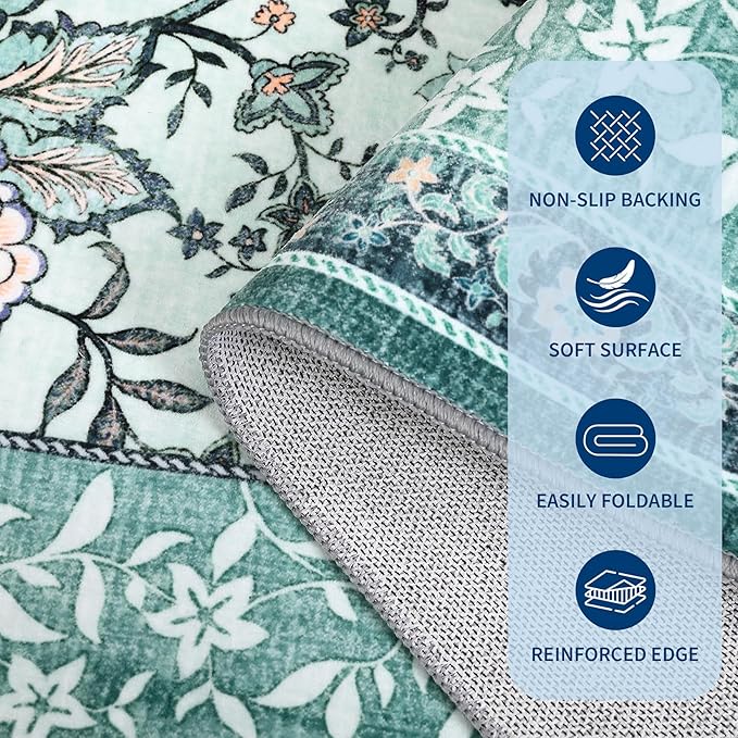 GarveeHome Teal 2x3 Door Mat Indoor Rugs - Image 6
