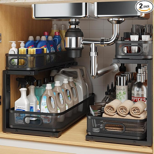 2 Pack 19.3IN-Depth Under Sink Organizer by UnderSinkOrganizer