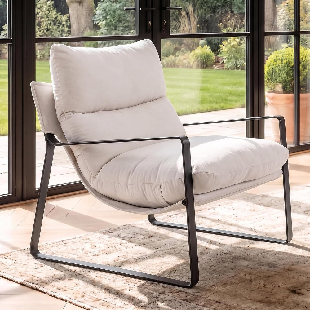 HEAH-YO Modern Accent Chair, Comfy Living Room Chair with Removable Cushion a...