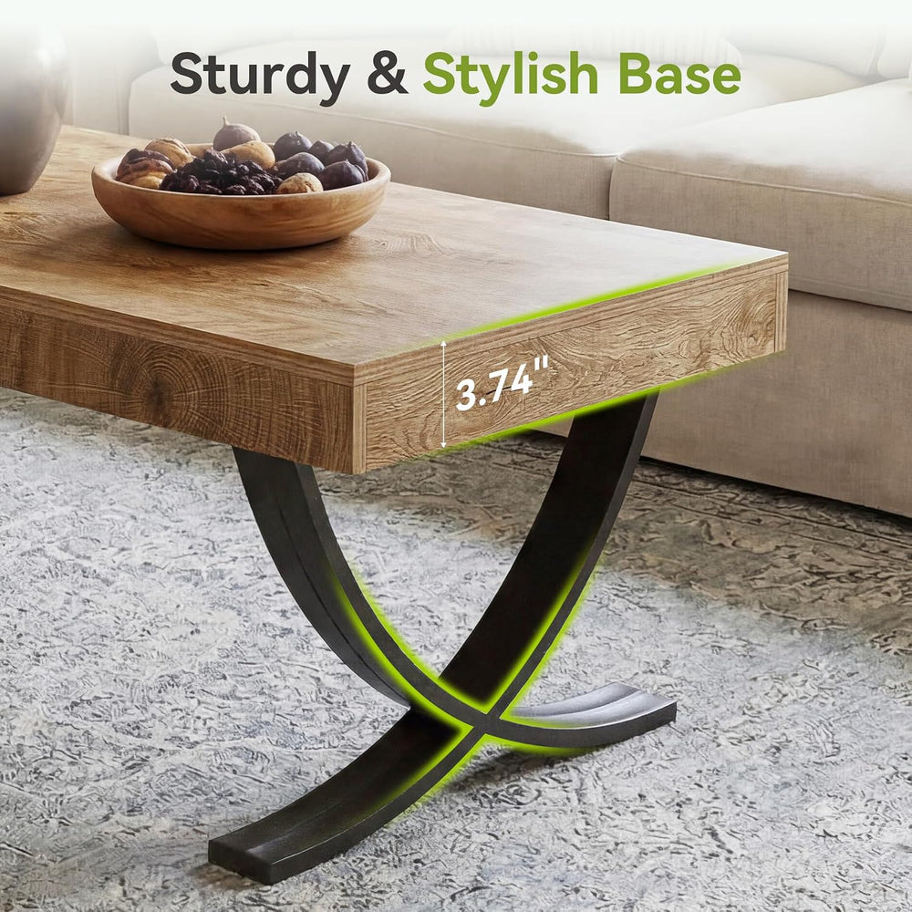 LITTLE TREE 47” Coffee Table, Rectangle Center Table for Living Room, Industr...