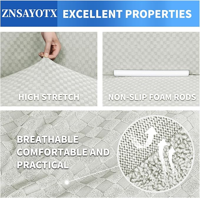 ZNSAYOTX 1 Piece Jacquard Chair Slipcovers - Image 4