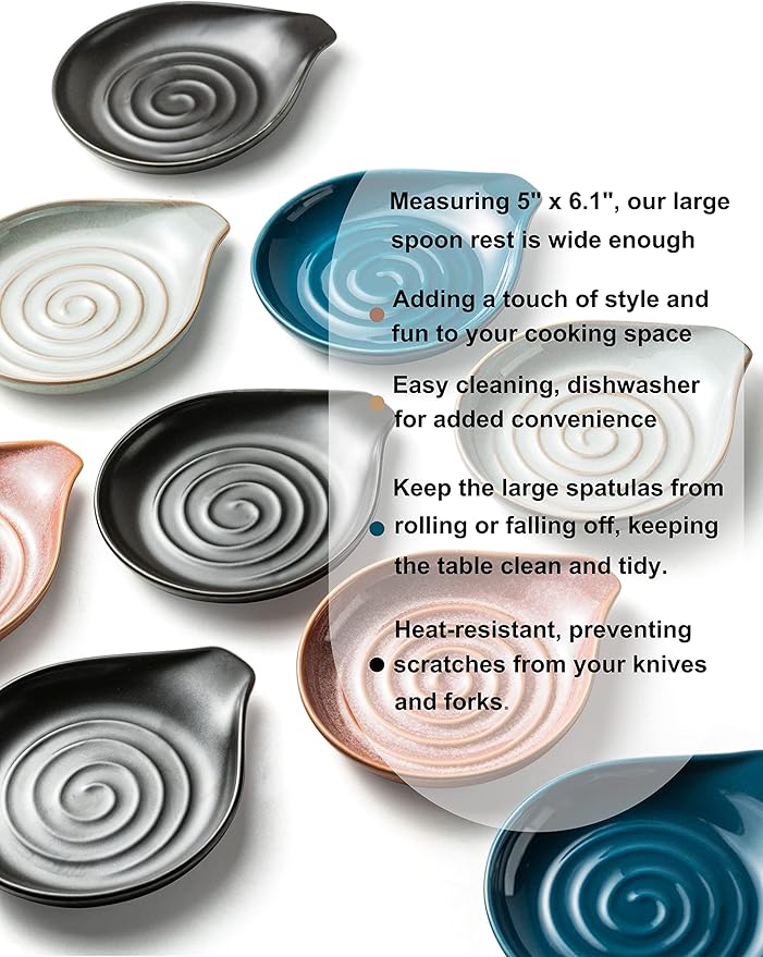 Spoon Rest, Ceramic Cooking Spoon Holder - Image 7