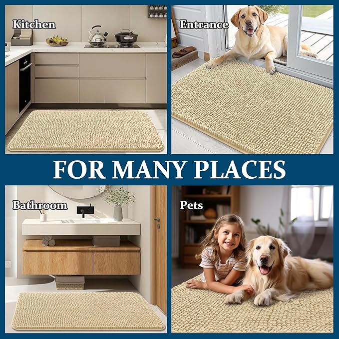 OLANLY Dog Door Mat for Muddy Paws 59x35, Absorbs Moisture and Dirt, Absorbent - Image 8
