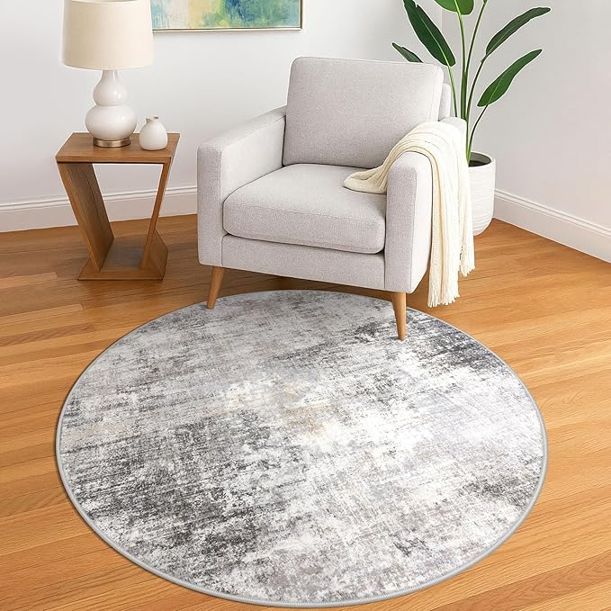 IOHOUZE Round Area Rug 5 Ft Circle Entryway Rugs Round Washable Door Mat Indoor by iOhouze