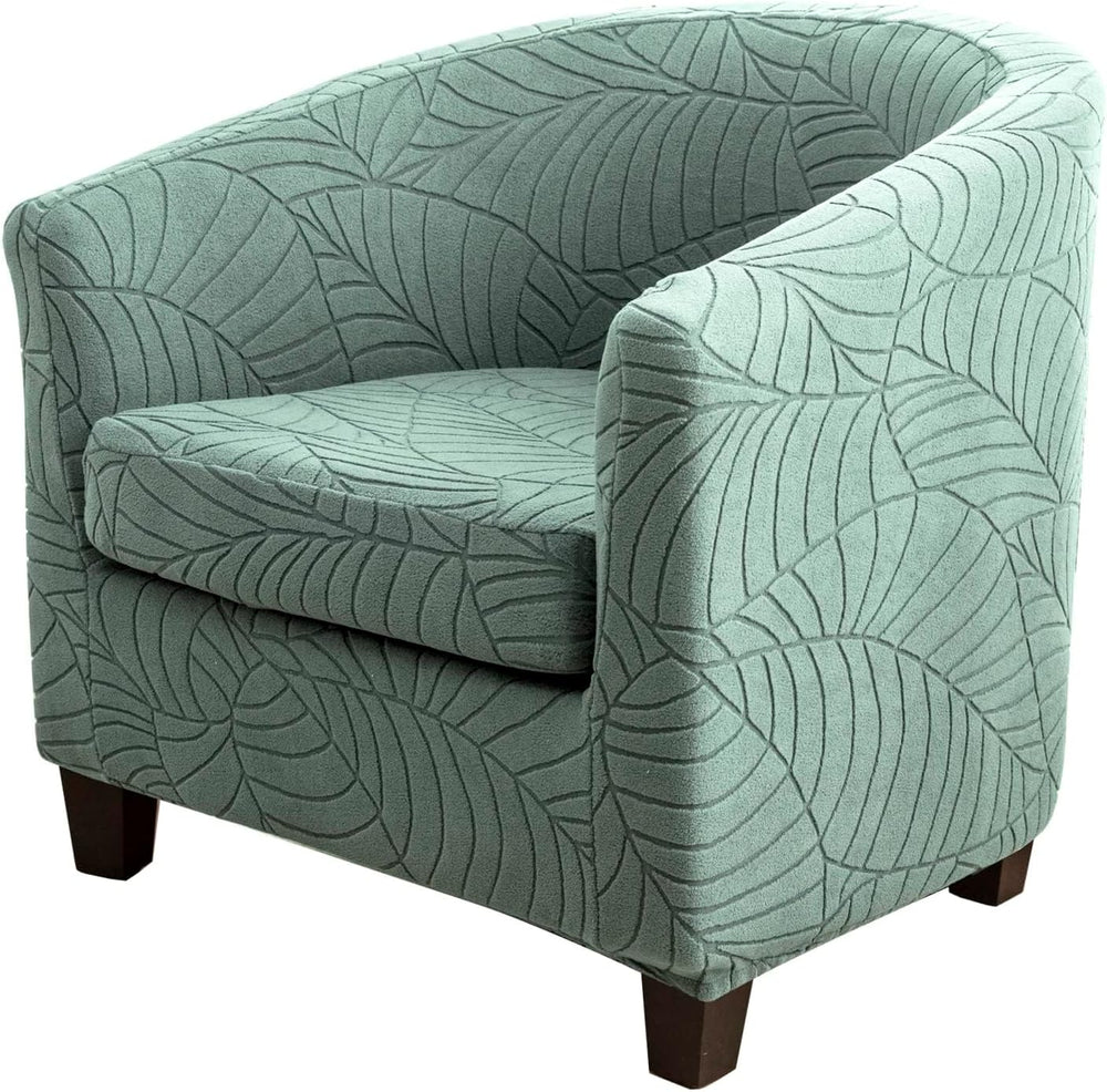 CRFATOP 2 Piece Barrel Chair Cover Stretch Club Armchair Slipcover