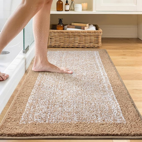 48x24 Long Bathroom Rugs Washable Non Slip, Soft Absorbent Quick Dry Mats - Image 2