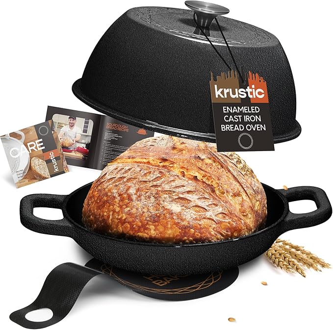 Enameled Cast Iron Dutch Oven for Sourdough Bread Baking | 6 Quart Pot by Unknown
