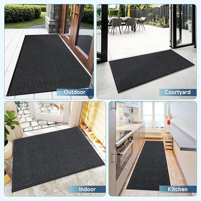 Large Indoor Outdoor Door Mat, Rubber Border Doormats - Image 4