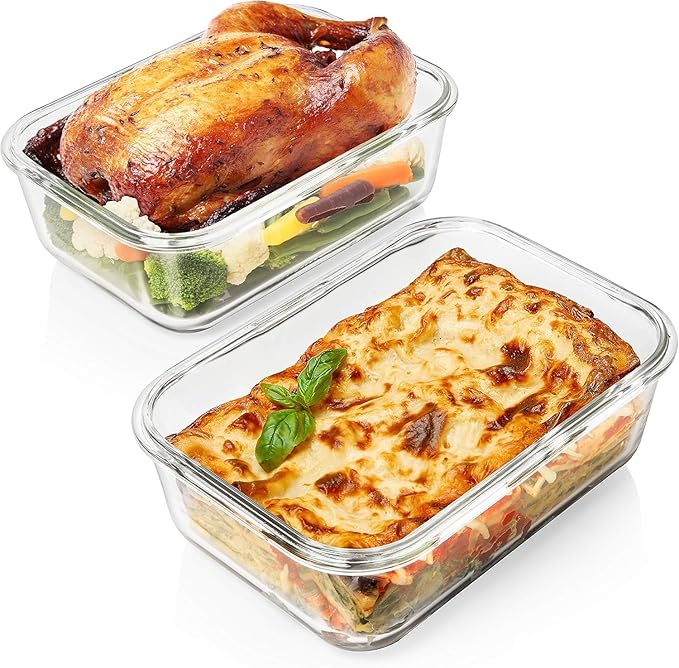 Razab 4 PC 1860ml / 63 Oz / 8 Cups Large Glass Food Storage Containers - Image 7