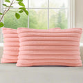 decorUhome Summer Cozy Faux Fur Throw Pillow Covers 12x20 Set of 2 Decorative by decorUhome
