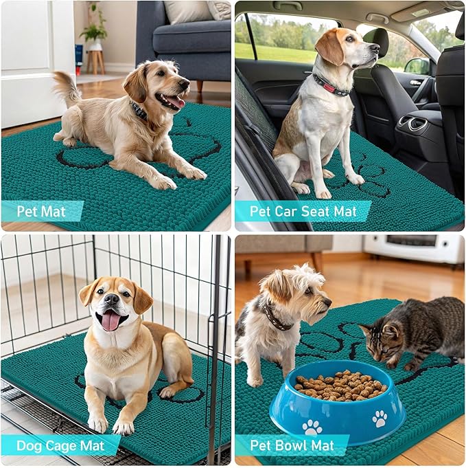 OLANLY Dog Door Mat for Muddy Paws 30x20, Paw Print Design, Absorbs Moisture - Image 7