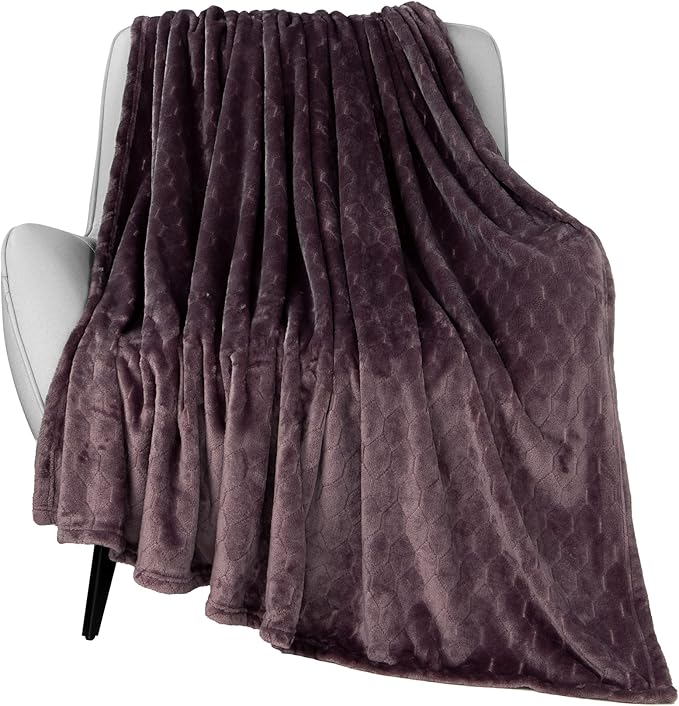 TOONOW Fleece Blanket Textured Fuzzy Plush Throw Blanket Twin Size 60" x 80" by TOONOW