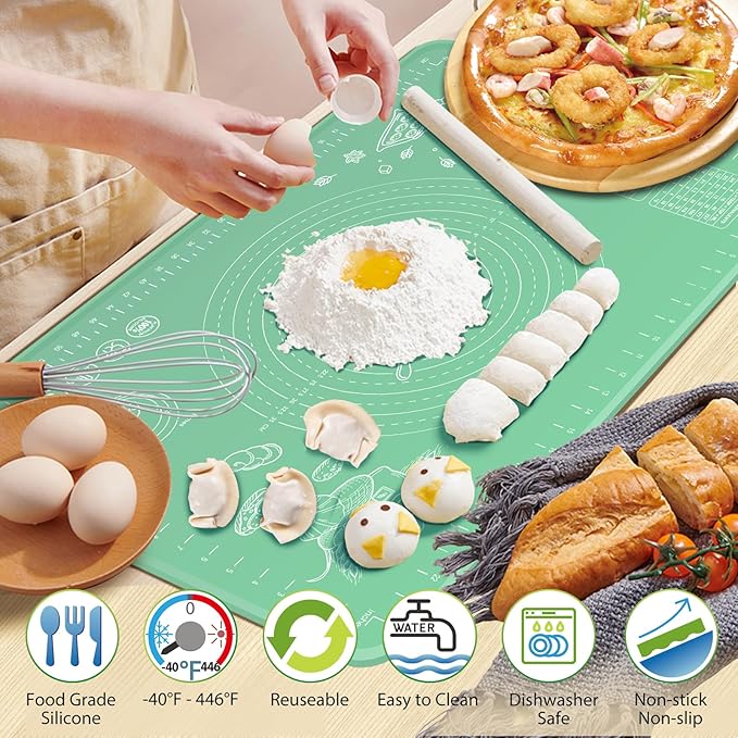 Silicone Pastry Mat 32" x 24" Extra Thick Non Stick Baking Mat - Image 2