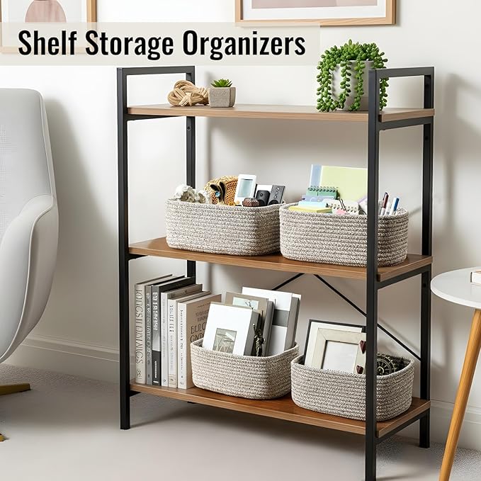 8 Pack Small Storage Baskets for Organizing, Woven Rope Bins for Bathroom - Image 3