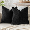 MIULEE Pack of 2 Couch Throw Pillow Covers 18x18 Inch Black Modern Boho Accent by MIULEE