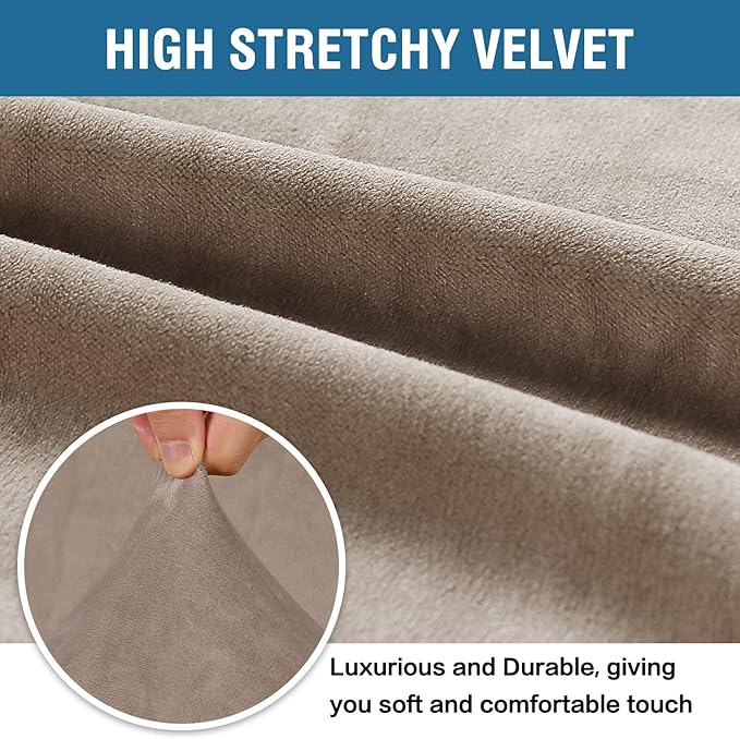 H.VERSAILTEX Stretch Velvet Armchair Cover Couch Covers 1 Cushion Chair - Image 3