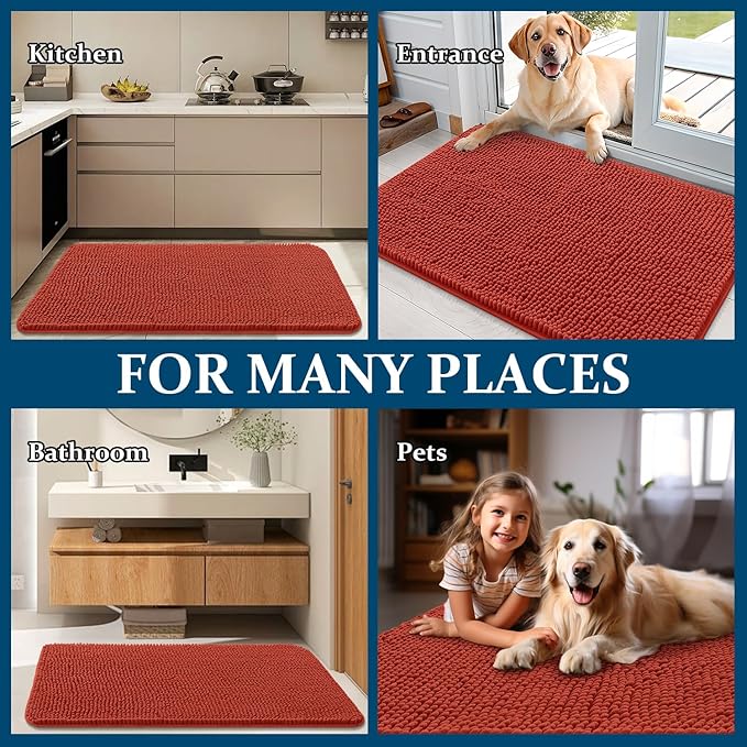 OLANLY Dog Door Mat for Muddy Paws 40x24, Absorbs Moisture and Dirt, Absorbent - Image 8
