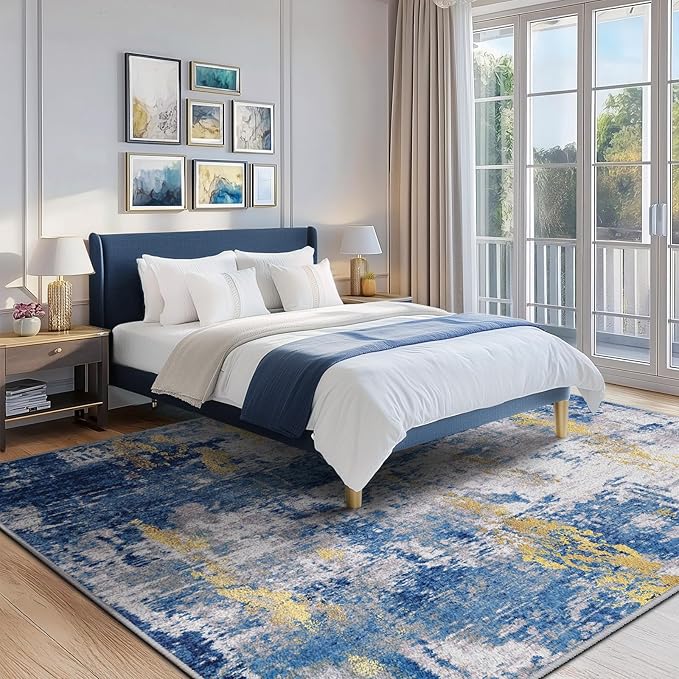 Washable Area Rugs 5'x8' Non-Slip Modern Abstract Soft - Image 3