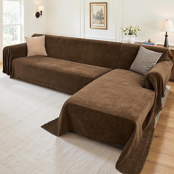 Sectional Couch Covers, 2 Pieces Washable L Shaped Couch Covers Sofa Blanket by Unknown