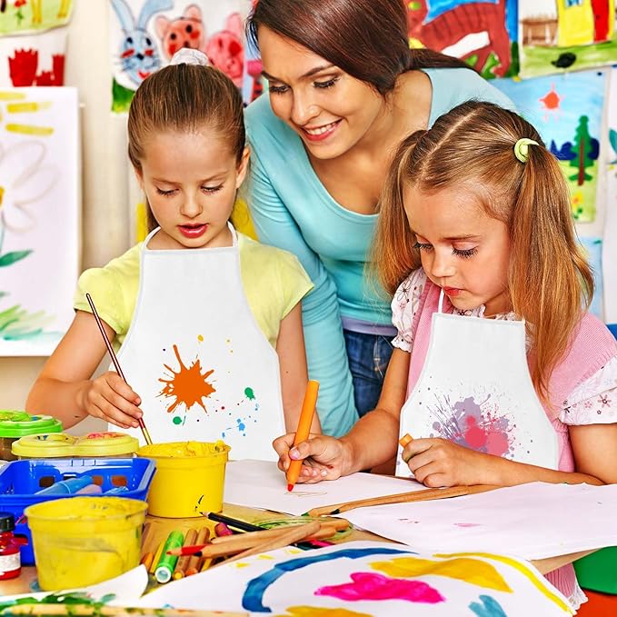 KUUQA 16/24/30/36/40Pcs Kids Apron Painting Aprons - Image 4