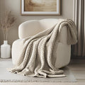 EVERGRACEHOME Chunky Chenille Knit Throw Blanket by EVERGRACEHOME