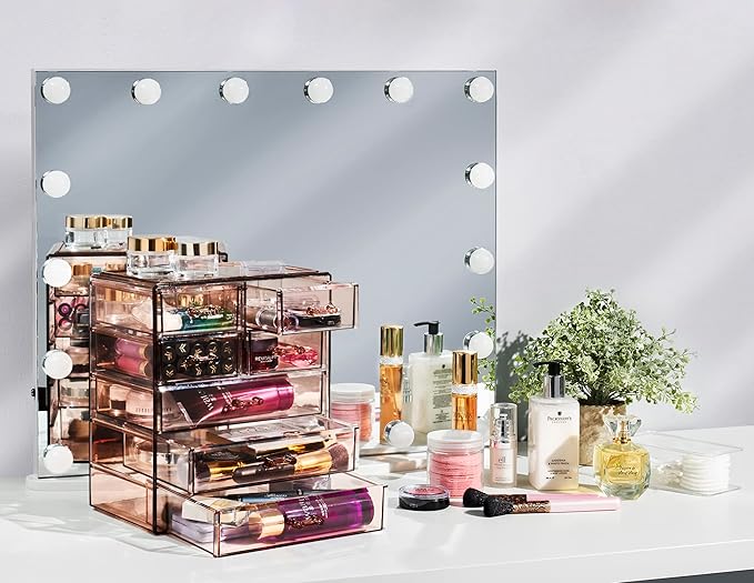 Sorbus Acrylic Makeup Organizer Set, 7-Drawer Vanity & Countertop Cosmetic