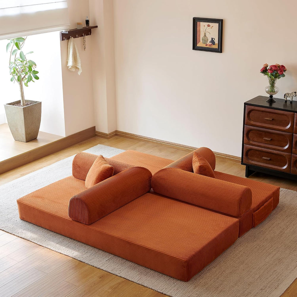 Eafurn 4-in-1 Boneless Convertible Sofa Bed, 79" Folding Mattress Couch ...