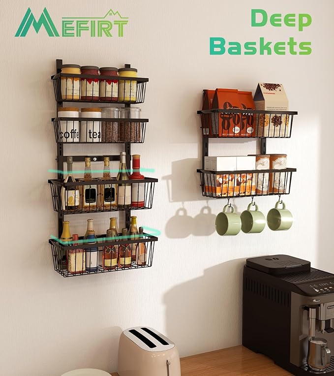 Mefirt 12 Inch Wide Narrow Over The Door Pantry Organizer, Pantry Organization - Image 3