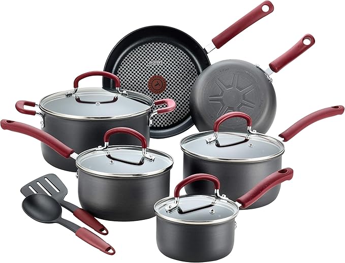 T-fal Ultimate Hard Anodized Nonstick Cookware Set 12 Piece, Oven Broiler Safe by T-falbrand