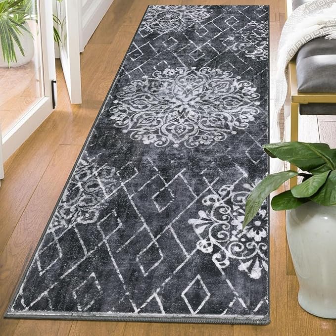 HEBE Hallway Runner Rug 2'x6' Washable Vintage Distressed Area Rugs Non Slip - Image 8