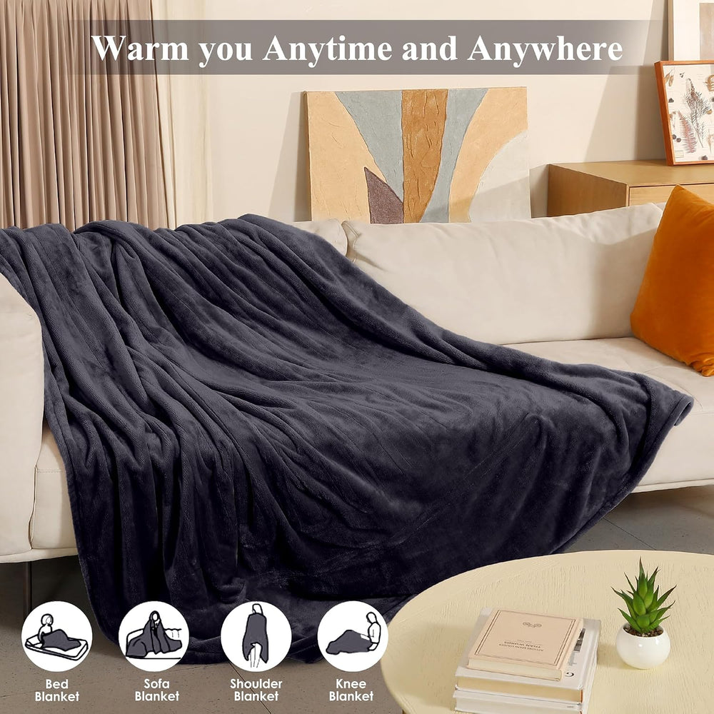Heated Blanket Electric Blanket Full Size, Super Soft Cozy Upgraded Flannel H...